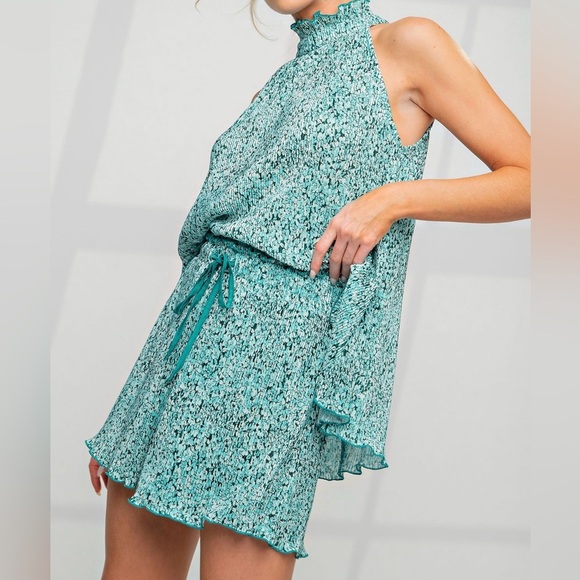 🔥🔥New Boutique Matching Top and Short Set -Mint Sleeveless - Picture 4 of 5